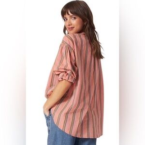 XIRENA Atlee Stripe Cotton Button-Up Top